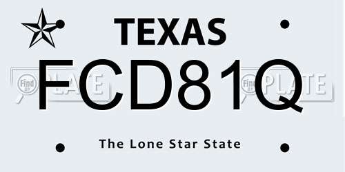 FCD81Q Texas License Plate