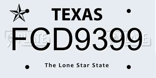 FCD9399 Texas License Plate