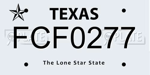 FCF0277 Texas License Plate