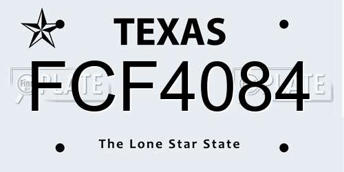 FCF4084 Texas License Plate