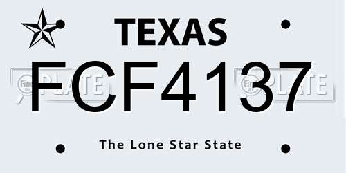 FCF4137 Texas License Plate