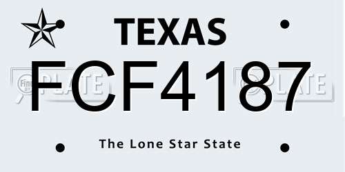 FCF4187 Texas License Plate