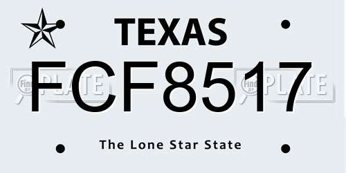 FCF8517 Texas License Plate