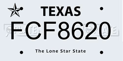 FCF8620 Texas License Plate