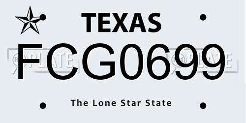 FCG0699 Texas License Plate