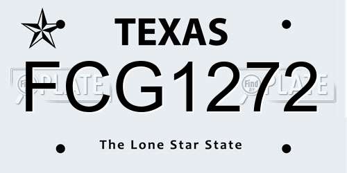 FCG1272 Texas License Plate