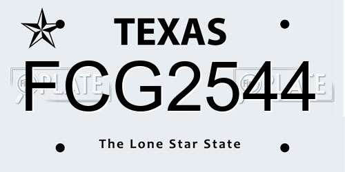 FCG2544 Texas License Plate