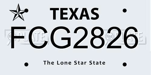 FCG2826 Texas License Plate