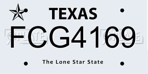 FCG4169 Texas License Plate