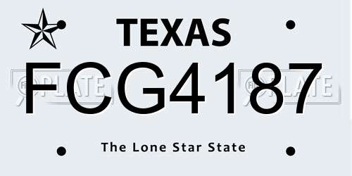 FCG4187 Texas License Plate