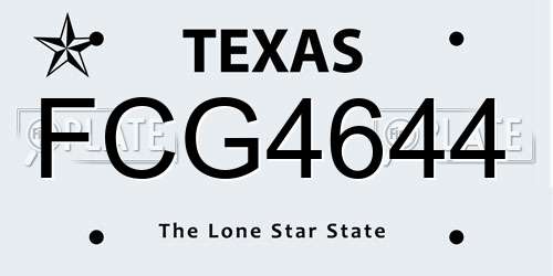 FCG4644 Texas License Plate