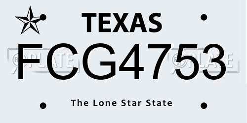 FCG4753 Texas License Plate
