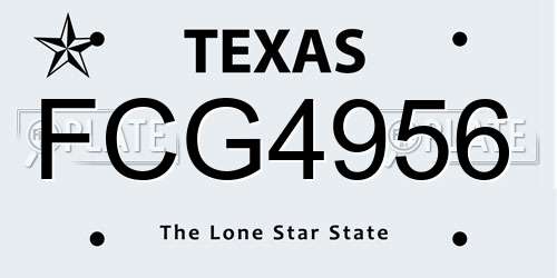 FCG4956 Texas License Plate
