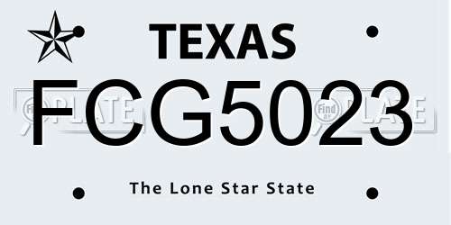 FCG5023 Texas License Plate