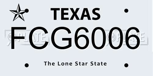 FCG6006 Texas License Plate