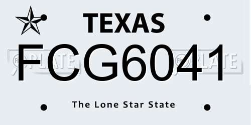 FCG6041 Texas License Plate