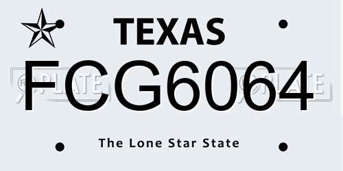 FCG6064 Texas License Plate