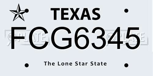 FCG6345 Texas License Plate