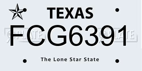 FCG6391 Texas License Plate