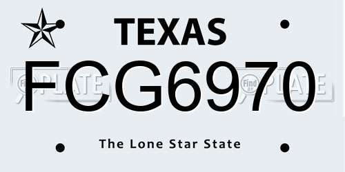 FCG6970 Texas License Plate
