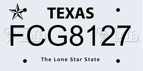 FCG8127 Texas License Plate