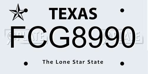 FCG8990 Texas License Plate