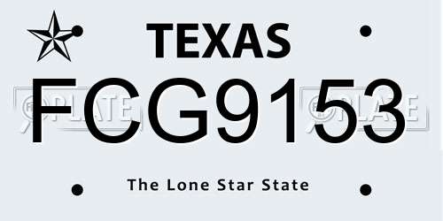 FCG9153 Texas License Plate
