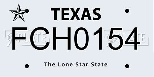 FCH0154 Texas License Plate