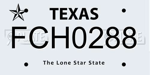 FCH0288 Texas License Plate