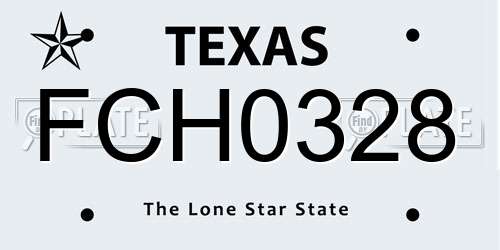 FCH0328 Texas License Plate