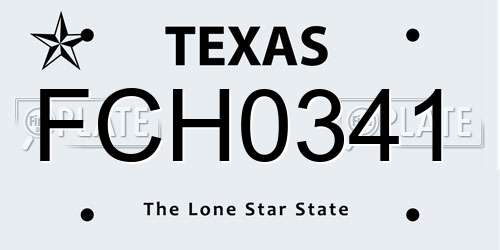 FCH0341 Texas License Plate