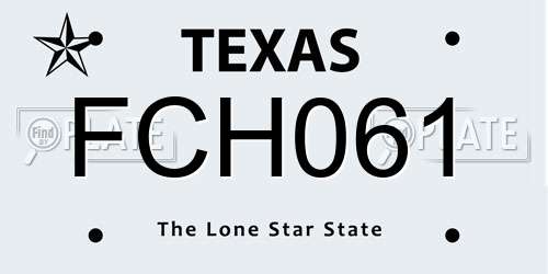 FCH061 Texas License Plate