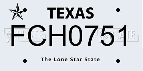 FCH0751 Texas License Plate