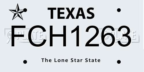 FCH1263 Texas License Plate