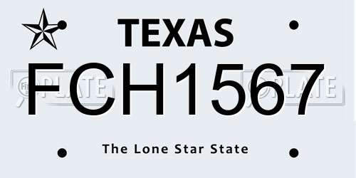 FCH1567 Texas License Plate