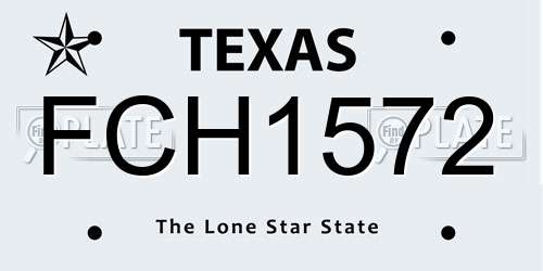 FCH1572 Texas License Plate