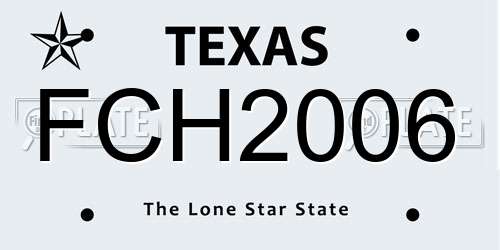 FCH2006 Texas License Plate