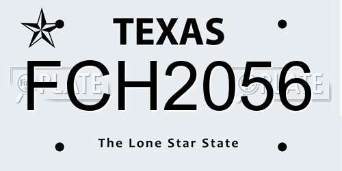 FCH2056 Texas License Plate