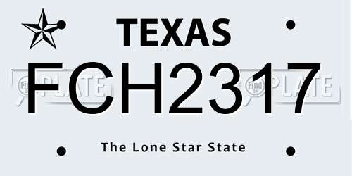FCH2317 Texas License Plate
