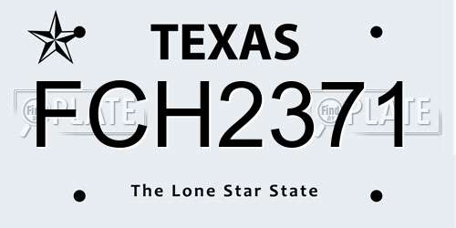 FCH2371 Texas License Plate