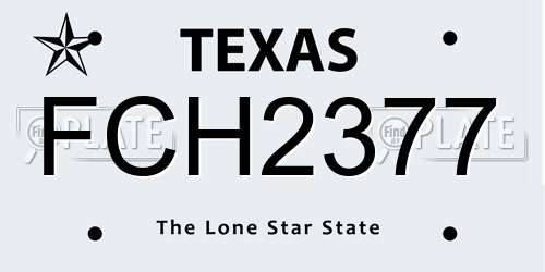 FCH2377 Texas License Plate