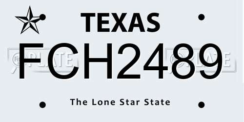FCH2489 Texas License Plate