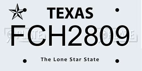 FCH2809 Texas License Plate
