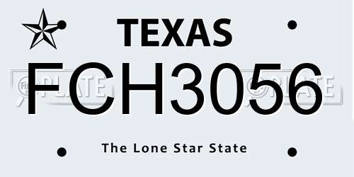 FCH3056 Texas License Plate