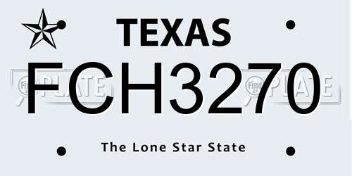 FCH3270 Texas License Plate