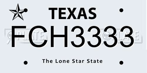 FCH3333 Texas License Plate