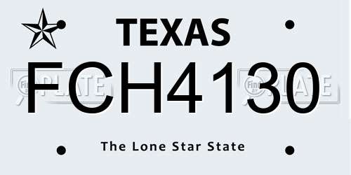 FCH4130 Texas License Plate