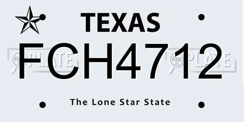 FCH4712 Texas License Plate