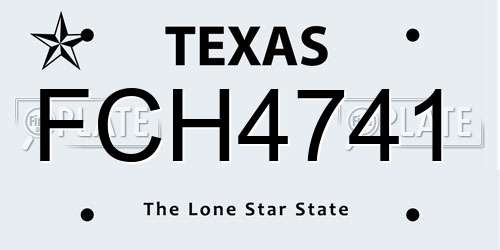 FCH4741 Texas License Plate