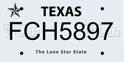 FCH5897 Texas License Plate